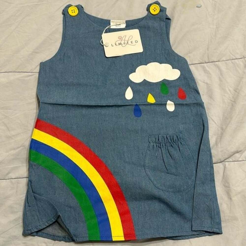 AL LIMITED GIRLS SPRING DRESS RAINBOWS AND RAIN